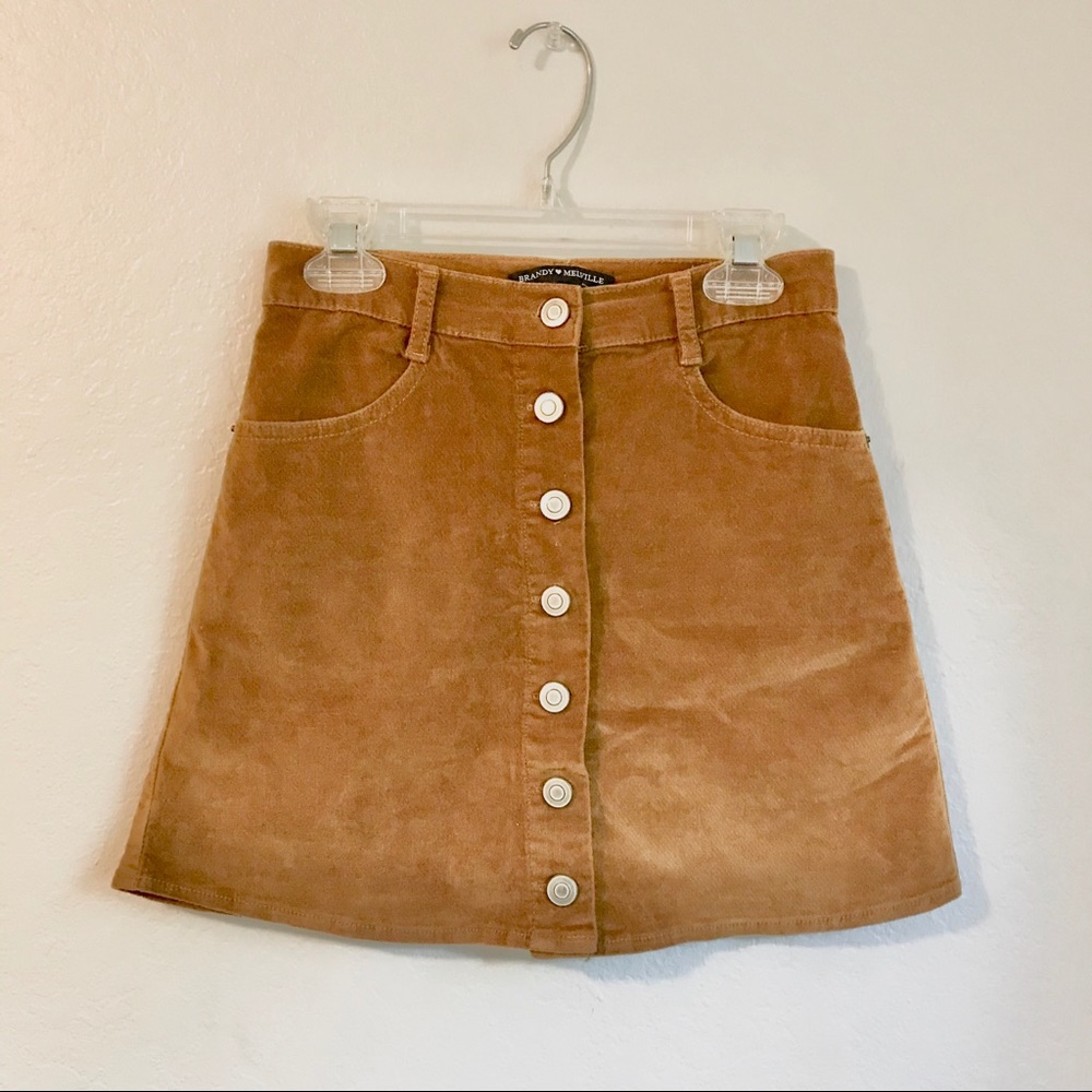Soft Suede button down skirt